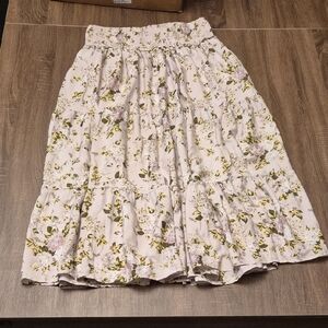 Wild Fable Floral A-Line Maxi Skirt in Lavender and Green